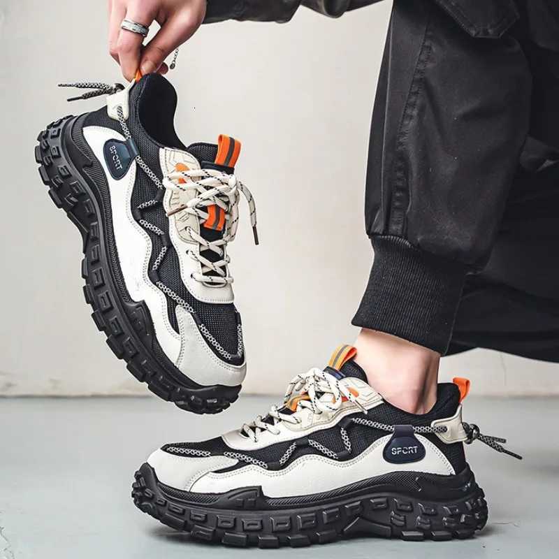 Mens Sneakers 2025 Autumn Breathable Mesh Casual Running Shoes Thick Sole Comfortable Lace Up Non Slip Outdoors Sports Shoes Z250930