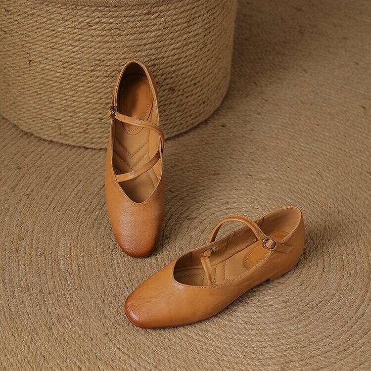 French Style Mary Jane for Women Soft Sole Granny Shoes Comfortable Versatile Flat Shoes