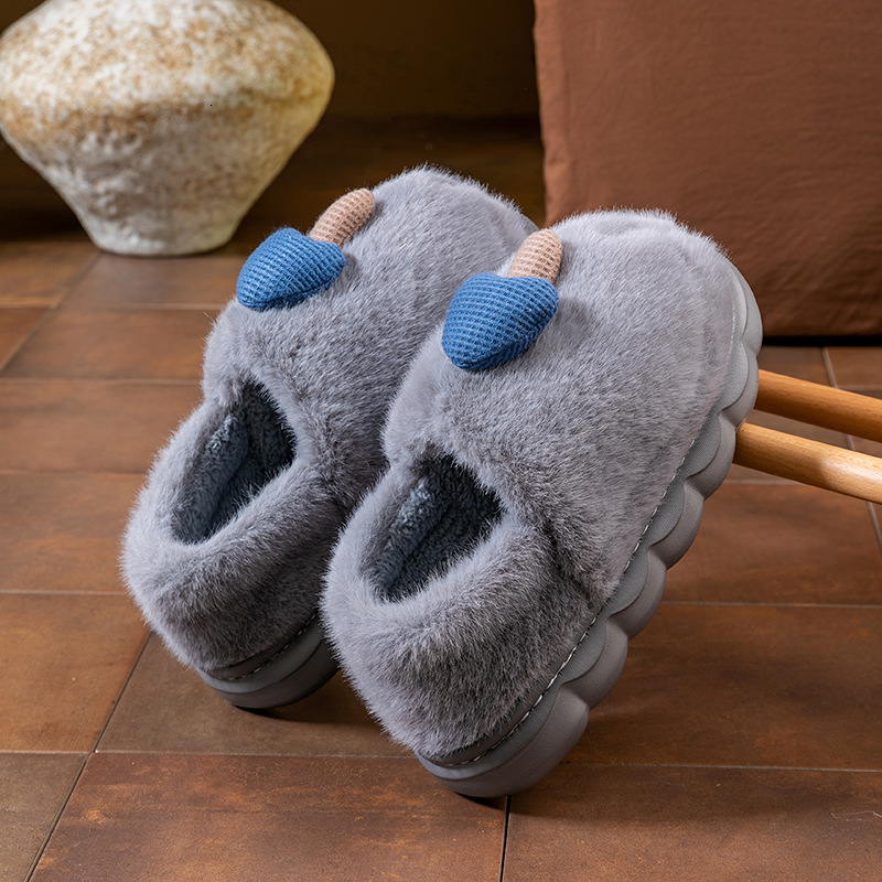 Soft Cushioning Slippers for Women Winter Warmth Closed Heel 2025 New Indoor Home Thick Sole Plush Couple Cotton Shoes ddmymarket