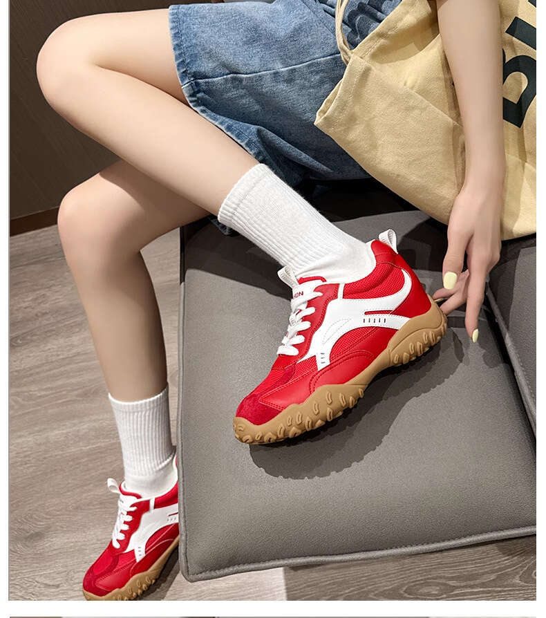 6CM ight Increase Designer Shoe Genuine Leather Thick Sole Mesh Breathable Women's Outdoor Training Casual Sports Dad Shoes