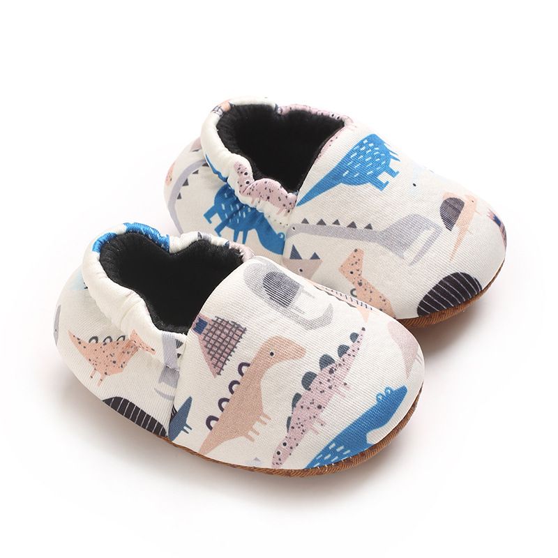 Infant Cartoon Animals Pattern Newborn Socks Shoes Kidszworld Little Toddler Non-slip Crib First Walkers Winter Baby Soft Warm Shoes 0-18 Months K0461