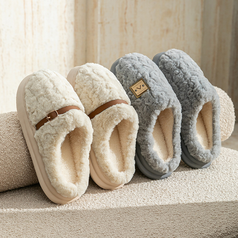 High-End for Women, Autumn and Winter 2025 New Indoor Home Non-Slip Warm Plush Cotton Slippers ddmymarket