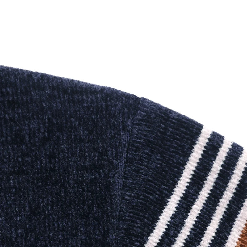 Mens Pullover Sweaters Retro Lapel Jersey Autumn Winter Thick Fleeced Elegant Brown Knitted 250929