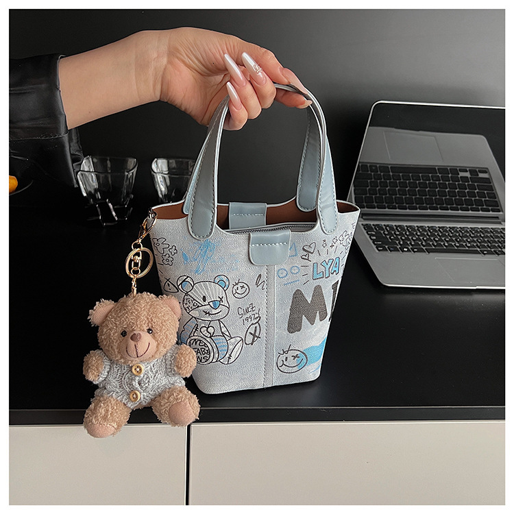 2025 Graffiti Women's Bucket Bag New Autumn/Winter Fashion Luxury Bag Elegant Retro niche Design Handbag Designer Bag