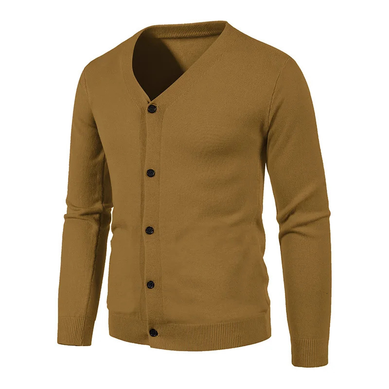 Mens Fashion Cardigan Buttons Casual Long Sleeve Knit Sweater Solid Color Pockets Warm Ropa De Hombre Coats Tops Jackets 250929