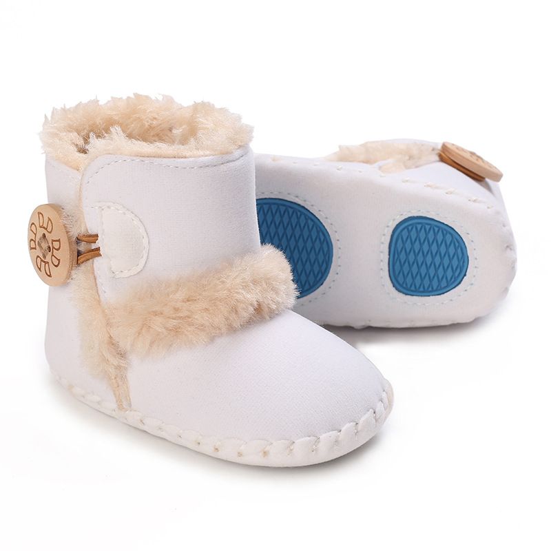 Newborn Baby Fuzzy Winter Boots Fleece Soft Sole Infant Shoes 0-18 Months Warm First Walkers Toddler Plush Snow Booties 0-18 Months K0461