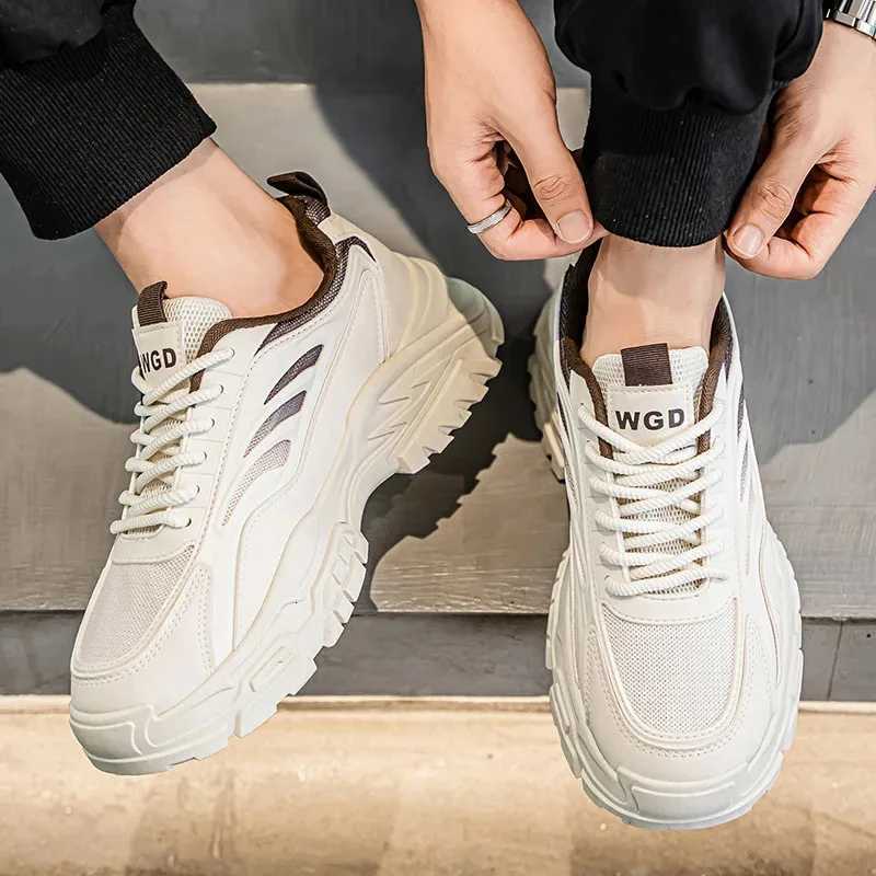 New Mens Thick Soled Raised Running Shoes Lightweight Fashionable Versatile Anti Slip and Durable Sports and Leisure Shoes Z250930
