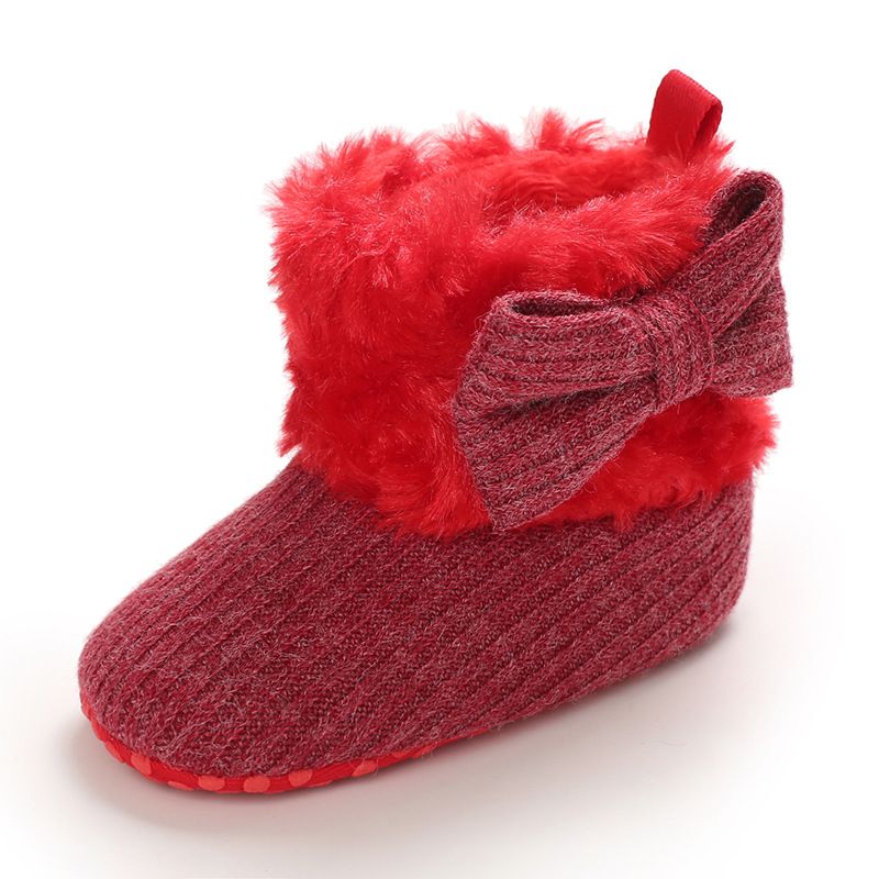 Winter Baby Boots Infant Toddler Warm Fashion Warm Plush Shoes Kidszworld With Fuzzy Balls First Walkers Kid Shoes 0-18M Months K0469