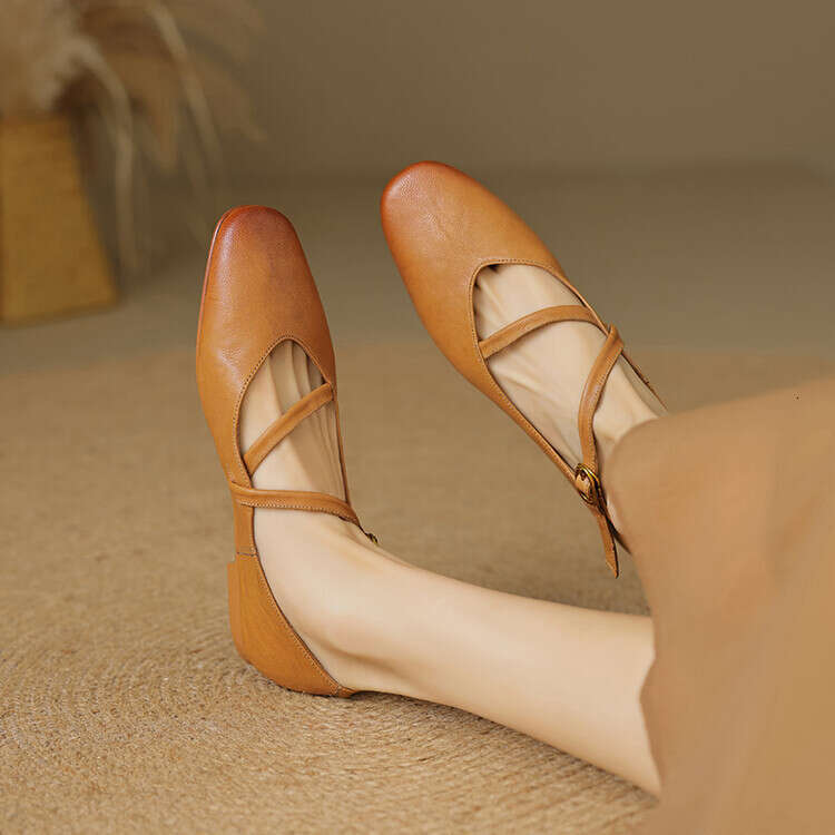 French Style Mary Jane for Women Soft Sole Granny Shoes Comfortable Versatile Flat Shoes