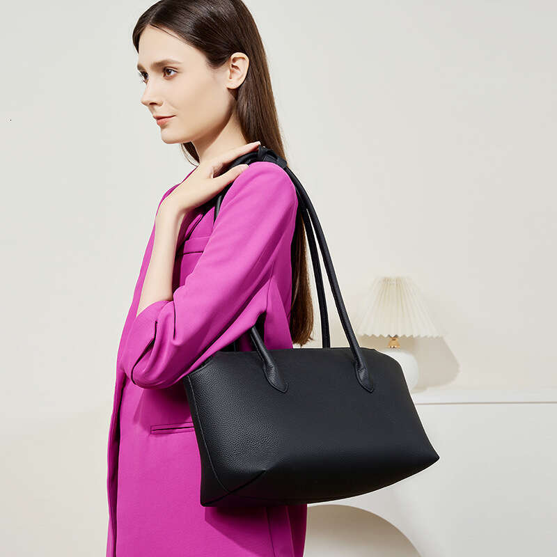 Luxury bag Niche Minimalist New High End Genuine Leather Women s Tote French Style Cowhide Underarm Shoulder Commuter Bag