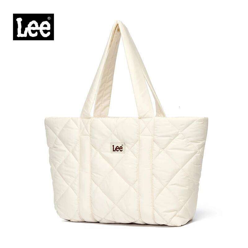 LEE Large Soft Puffer Women Big Size College Students Laptop Book Quilted Tote Bag Lady Down-Filled Shopping School Bags