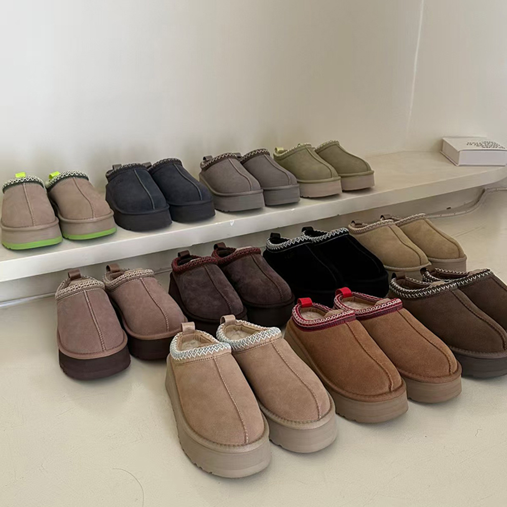 Australia Slippers Tazz 2.0 mustard seed Chestnut Sand Fur Slides Sheepskin Classic Ultra Mini Platform Boot Winter Women Slip-on Shoes Suede Upper Wool shoes