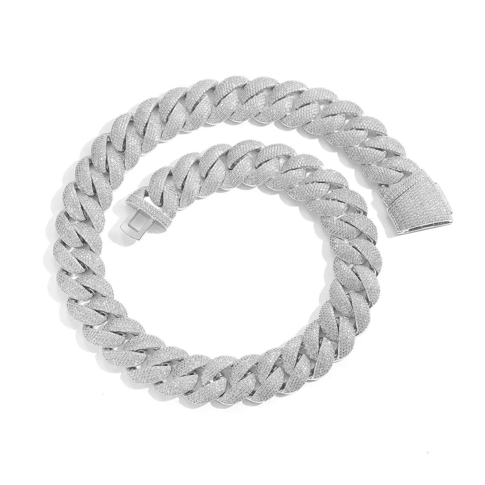 Mens 22mm Gold Plated Bubble Cuban Link Chain Necklace Trendy HipHop Style FeaturingMoissanite Main StoneFashion Chains