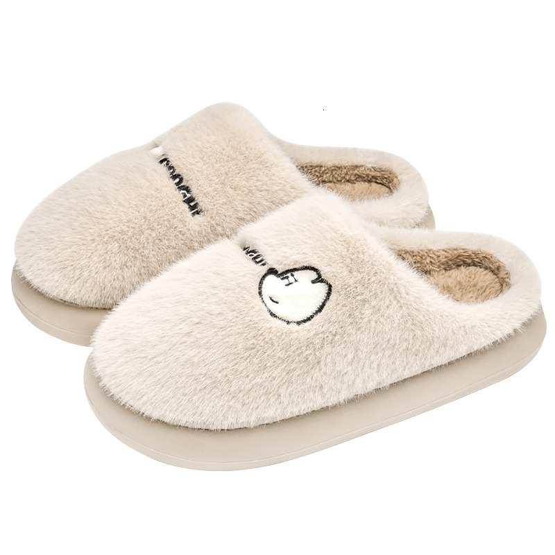 Women's Winter 2025 New Indoor Home Warm Plush Antibacterial Household Cotton Slippers for Men ddmymarket