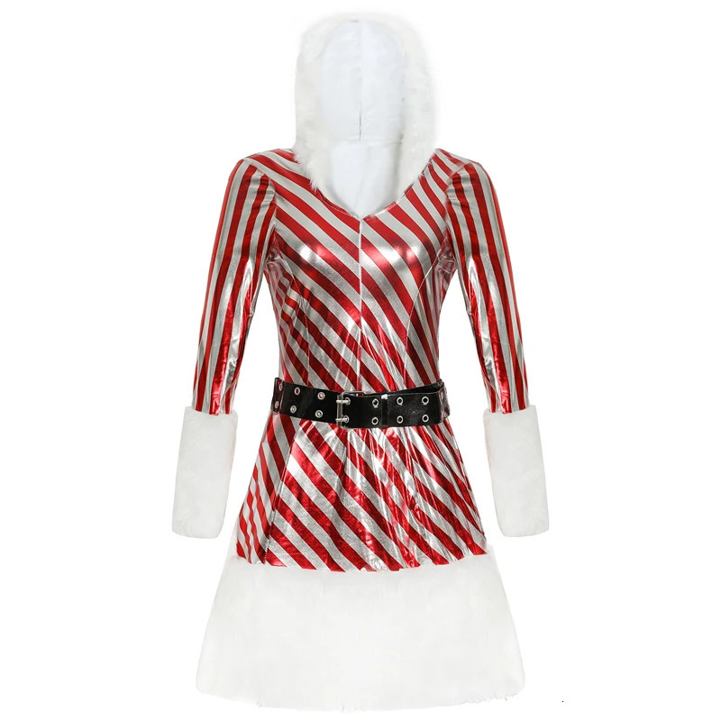 Women s Christmas Sweater Dress Set Long Sleeve Reindeer Print Knit Dress Belt Leg Warmers Santa Hat 250930