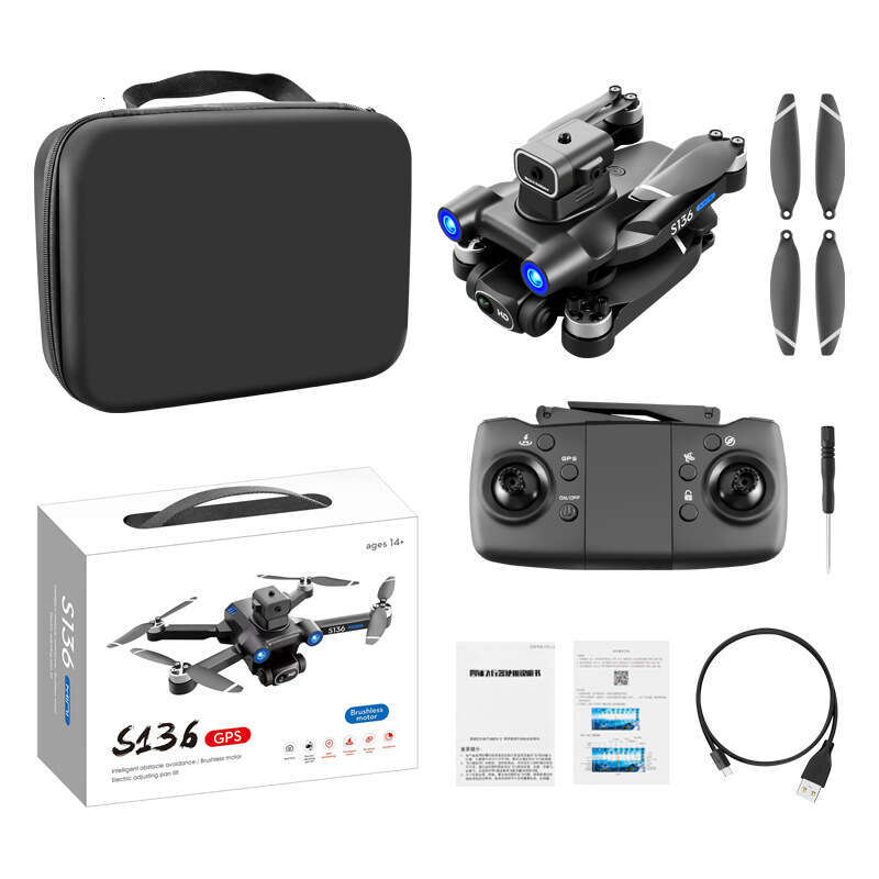 S GPS Positioning Brushless Motor HD Dual Camera Aerial Photography Obstacle Avoidance Remote Control Airplane Drone