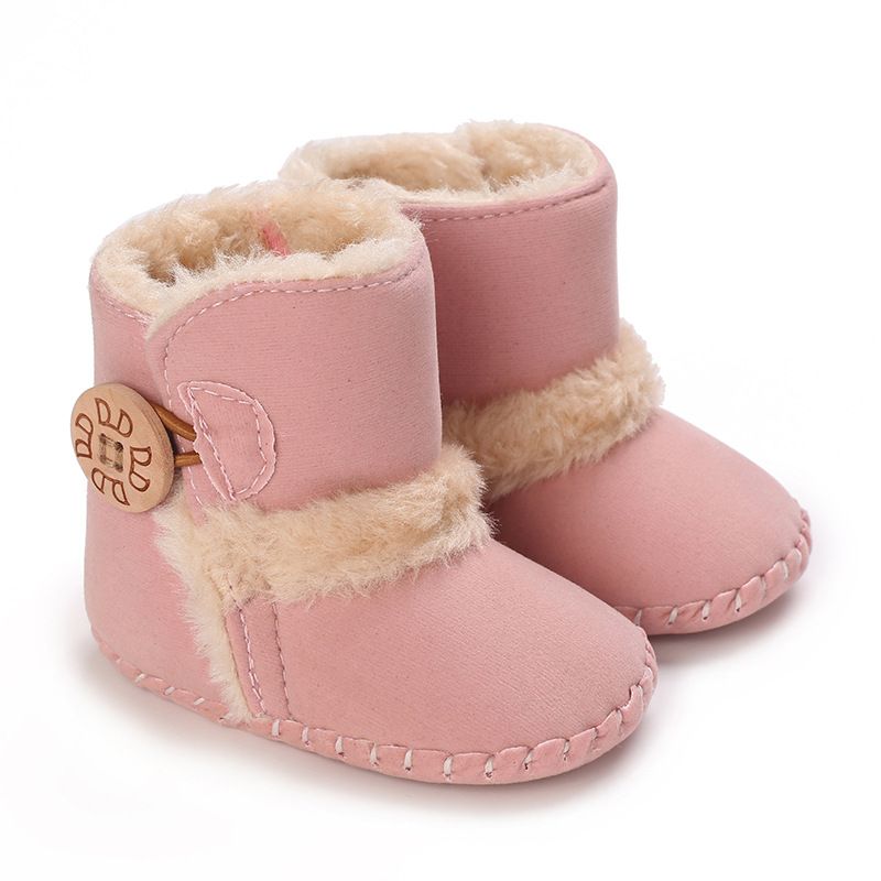 Newborn Baby Fuzzy Winter Boots Fleece Soft Sole Infant Shoes 0-18 Months Warm First Walkers Toddler Plush Snow Booties 0-18 Months K0461