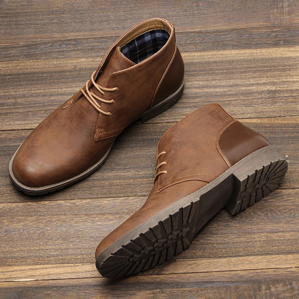 Retro American Style Men Desert Boots Ankle Boots Vintage Casual Leather Boots for Men 250930