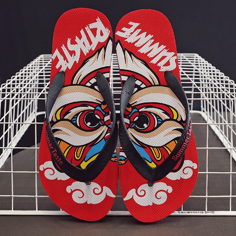 Personalized Casual Flip-Flops for Men, Non-Slip National Trend Flip-Flops, Trendy Outdoor Beach Shoes, 2025 New Model ddmymarket
