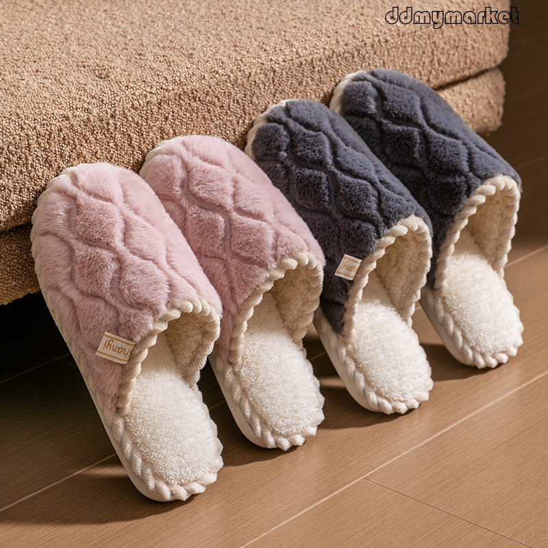Cotton Women, Spring, Autumn, Indoor Non-Slip Home Warm Couple Winter Plush Slippers for Men ddmymarket