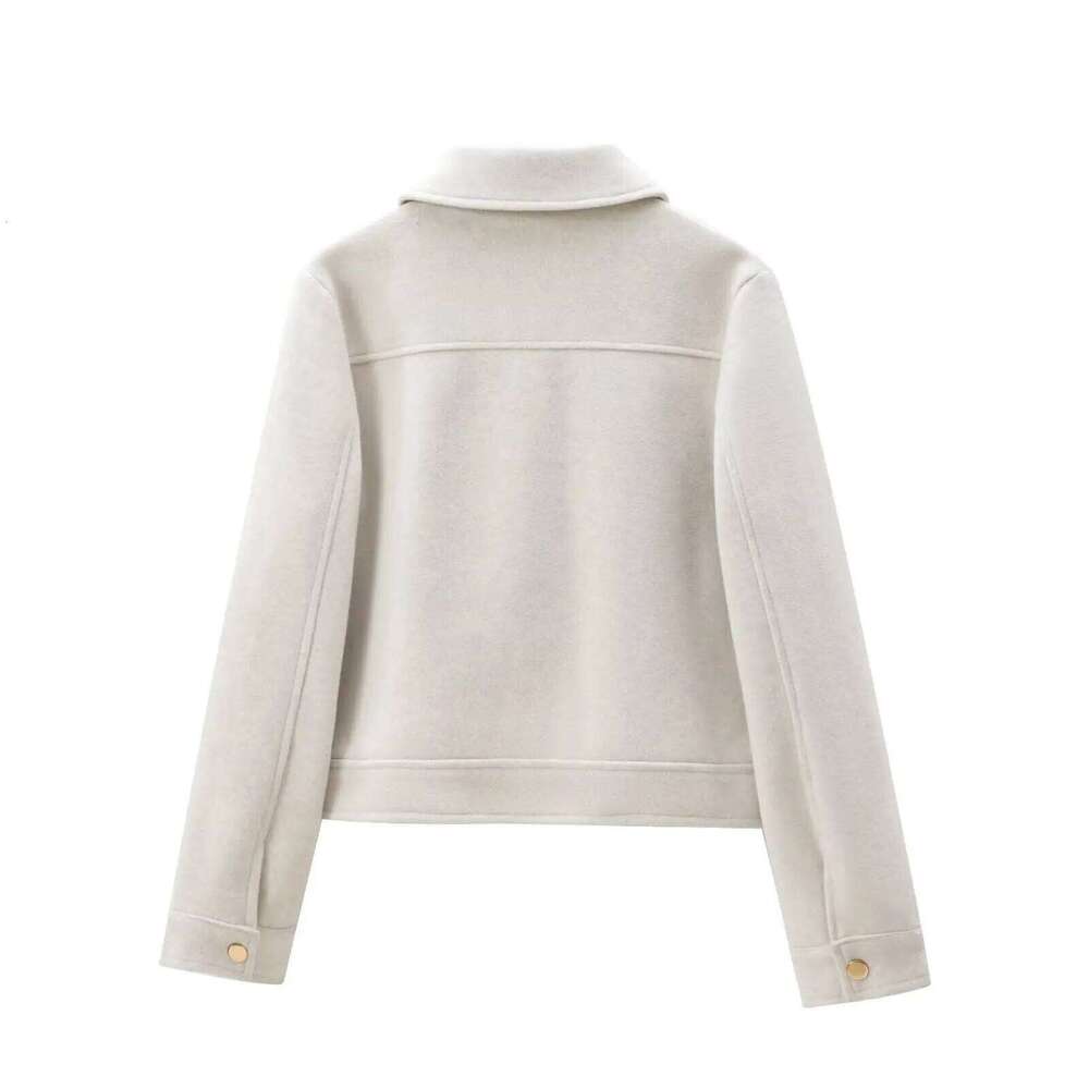 Zipper New Winter Long Sleeve Pocket Outerwear Coat Short Street Elegant Women's Jacket