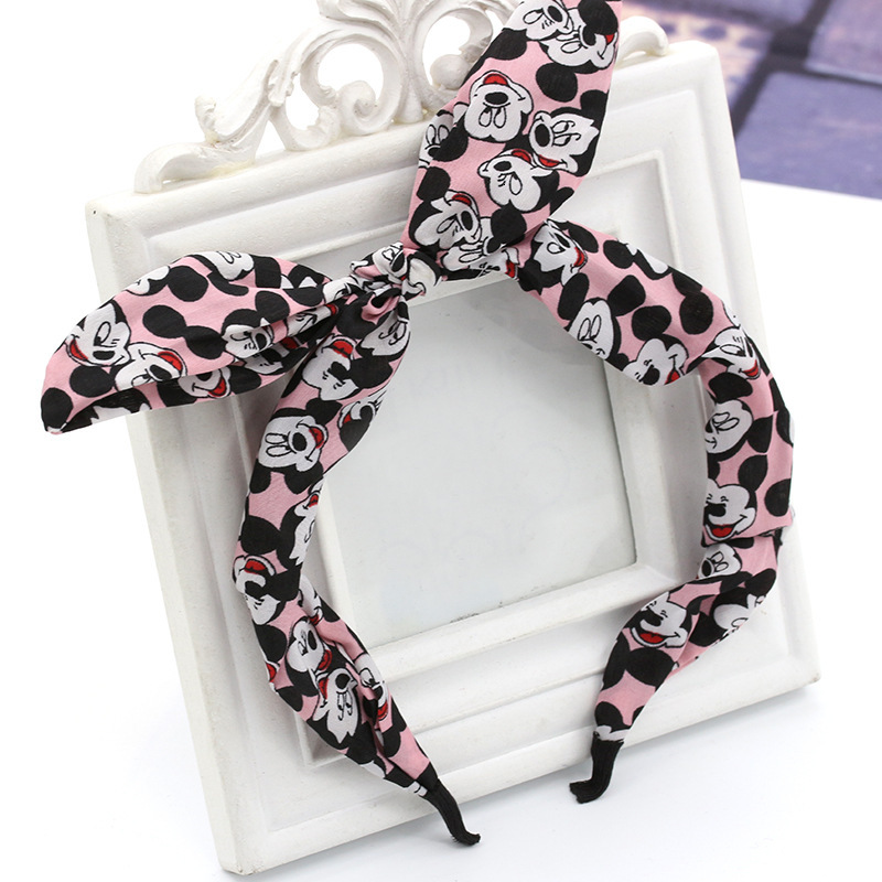 Floral Bow Headband Fashion Polka Dot Bunny Ear Hair Clip Korean Style 2 Yuan Store Accessories