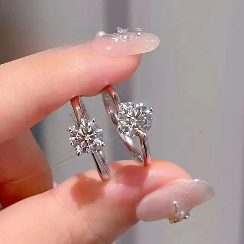 Custom Sier 14K Gold Lab Grown Dia/Moissanite Rings Fashion Solitaire Dia Ring for Wedding and Engagement