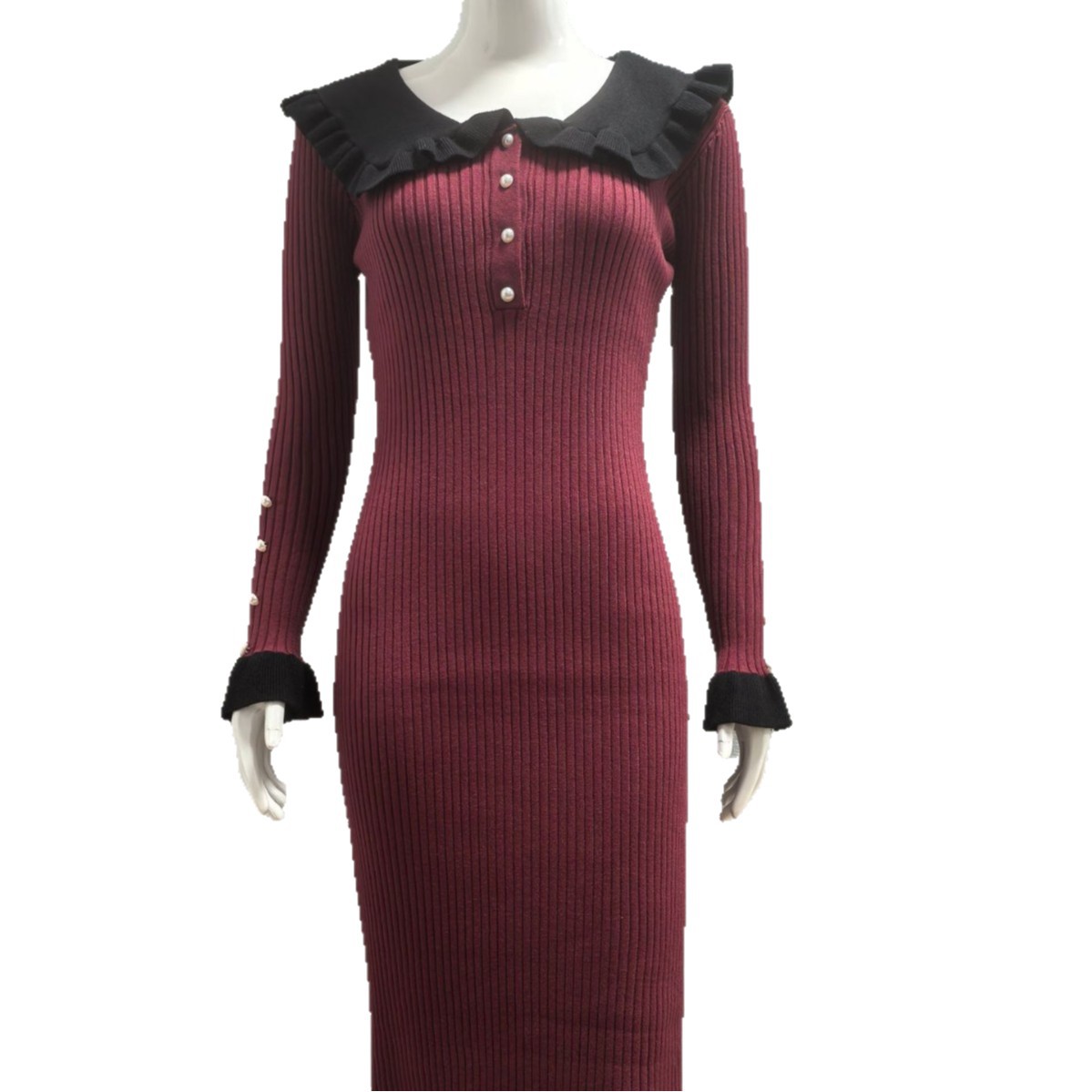 J105Autumn and winter new sweater dress 2023 retro ladies European and American cross-border French skirt women