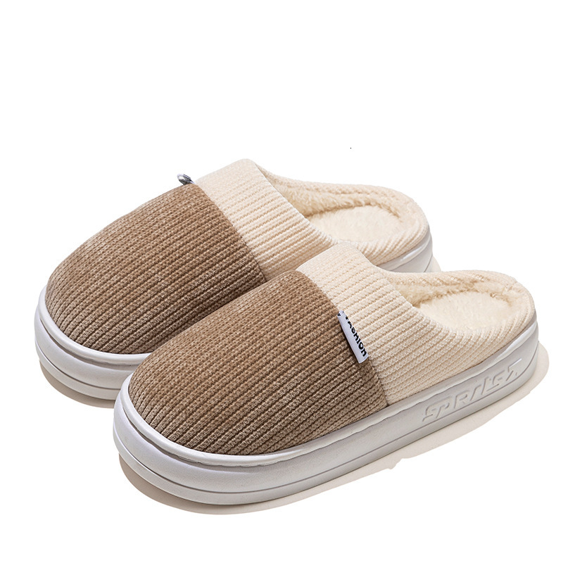 Elderly Non-Slip Autumn Winter 2025 New Couple Thick Sole Home Plush Warm Cotton Slippers for Women ddmymarket