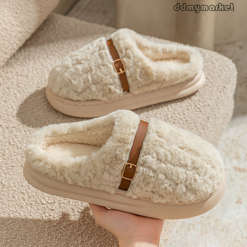 High-End for Women, Autumn and Winter 2025 New Indoor Home Non-Slip Warm Plush Cotton Slippers ddmymarket