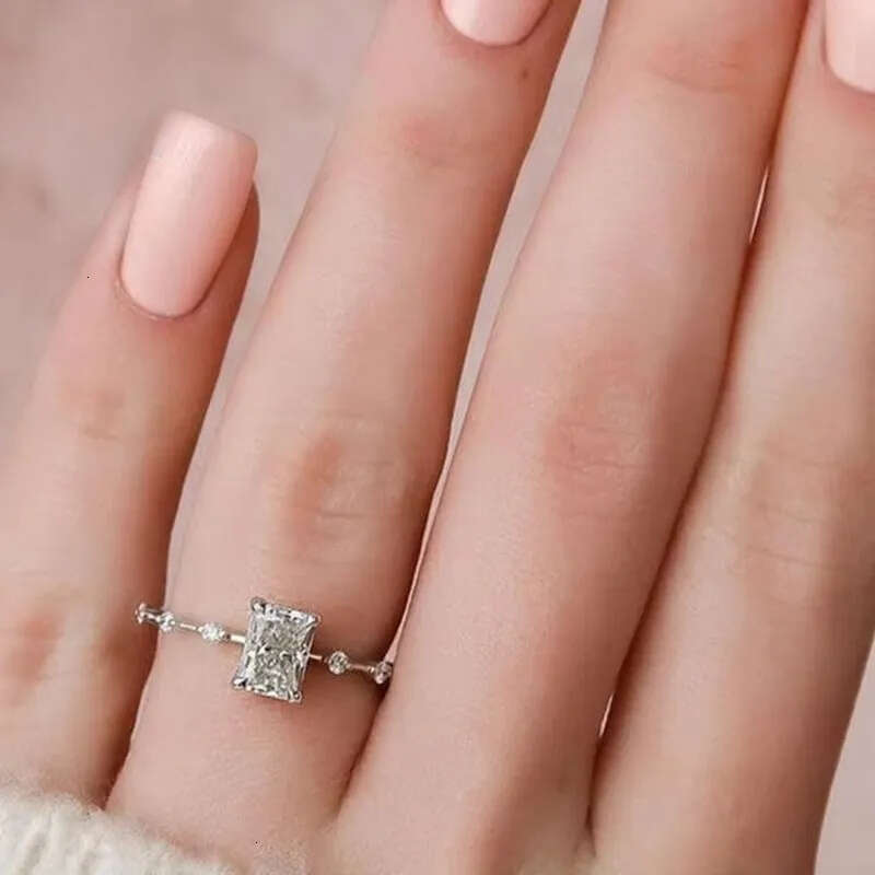 White Gold Wedding 2 Carat Solitaire Ring Lab Grown Dia Jewelry Rings