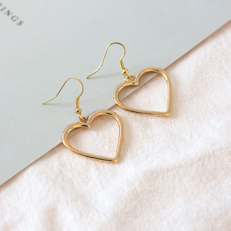 Fresh Ear Jewelry Haruku Hollow Heart Soft Girl Women's Stud Earrings