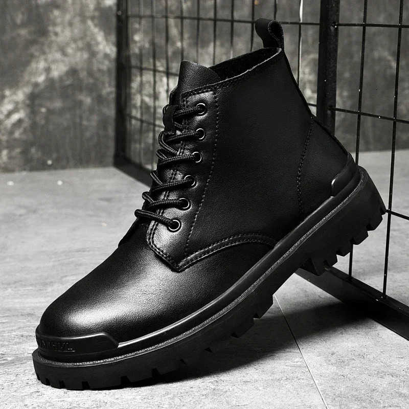 Fashion Mens Boots Autumn Winter Men Boots Genuine Leather Casual Shoes For Man Retro Motorcycle Boots Big Size 3848 250930