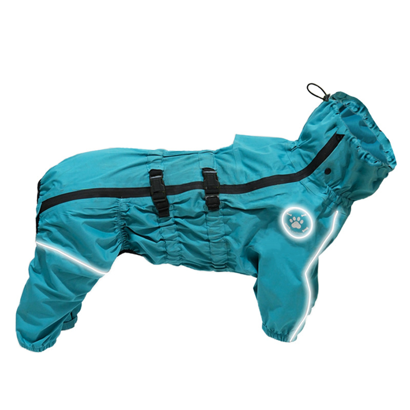 K3119 Cross-border wholesale dog four-legged raincoat large dog waterproof windproof jacket Golden Retriever Alaskan pet outdoor raincoat