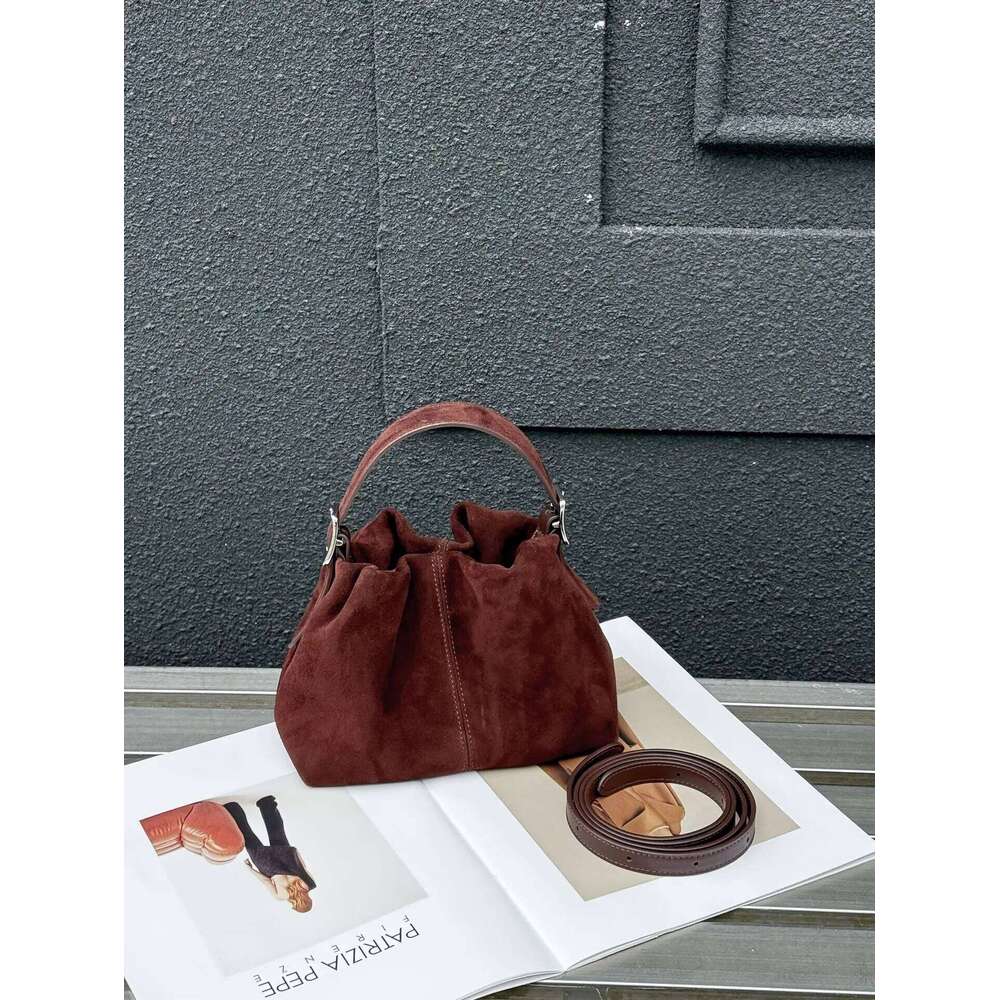 Genuine Grade Suede Leather Women's Shoulder Crossbody Designer Brand Ladies Small Handbag Cloud-Shaped Bag Cowhide