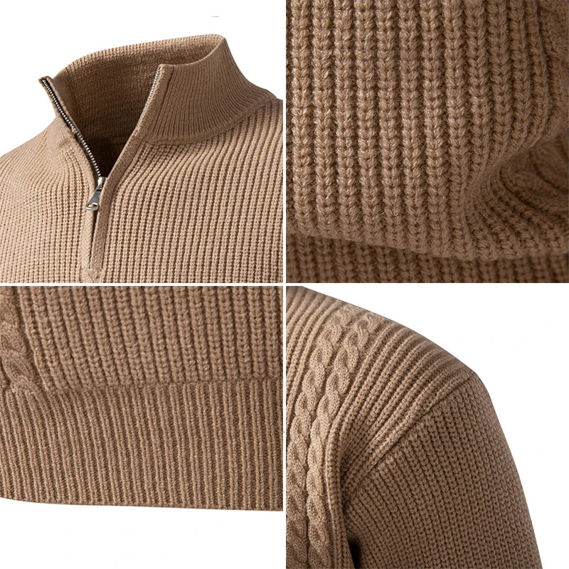 2025 Mens Thick Warm Fashion Long Sleeved Casual Pullover Knitted Sweater Men 250929
