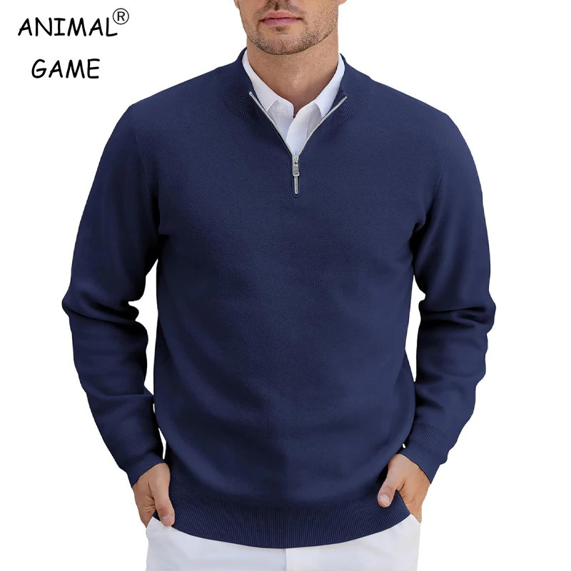 Autumn Mens Zipper Pullover Slim Fit Lightweight Knit Jacket Coats Casual Knitted Sweatshirts Winter Werm Streetwear 250929