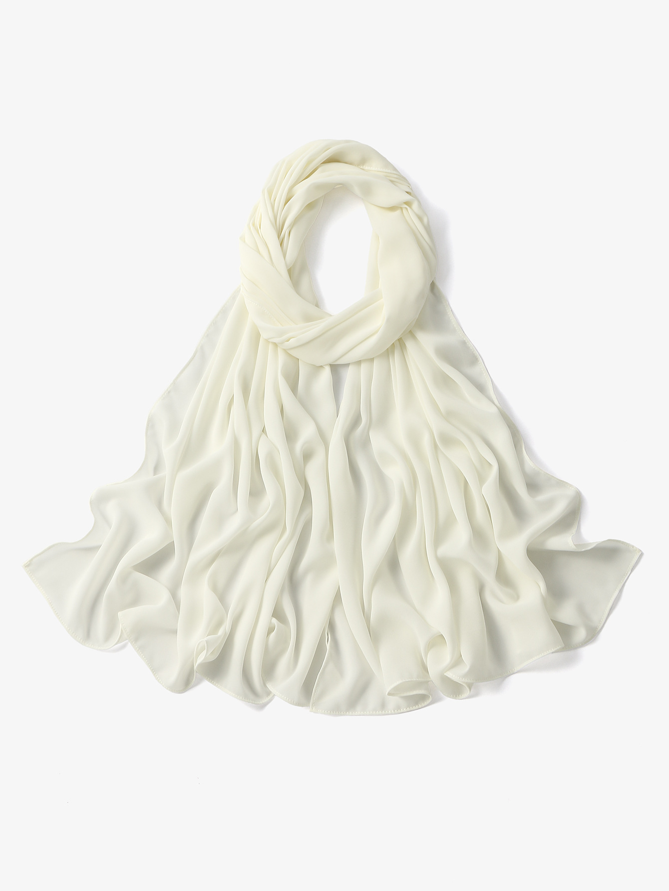 K2006 Fashionable Muslim prayer headscarf, new solid color chiffon long scarf, triangle headscarf for women, all-match