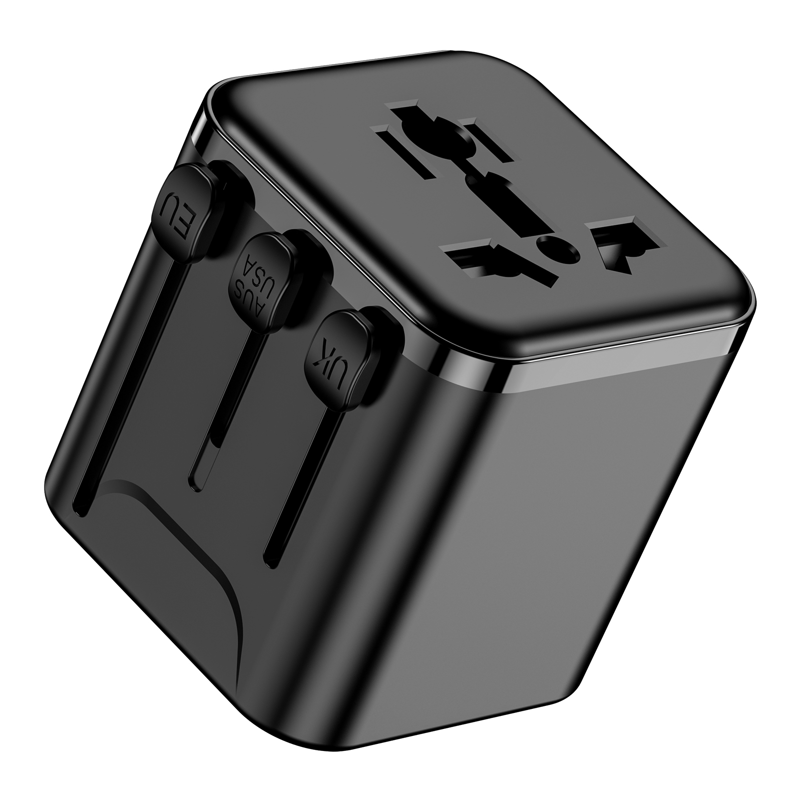 Universal Travel Adapter Mini Travel Plug Adapter for US/EU/UK/AUS 2 USB A and 3 USB C Mini Power Adapter Dual Fuses Eight Protection Universal Socket