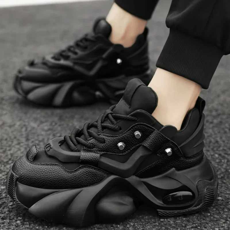 Men Chunky Sneakers Platform Shoes Outdoor Comfortable Sports Shoes for Men Lace Up Tennis Shoe New Height Increasing Male Shoes Z250930