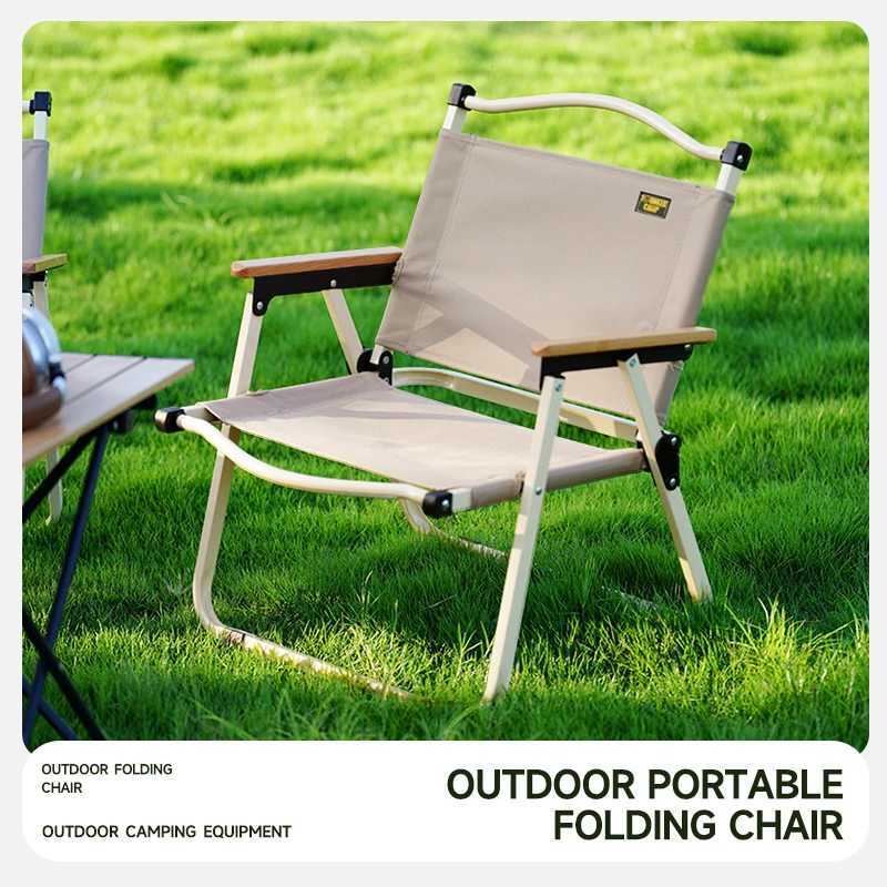 Comet chair outdoor camping fishing chair coffee chair living room chair polyester Oxford cloth beech armchair khaki green J250930