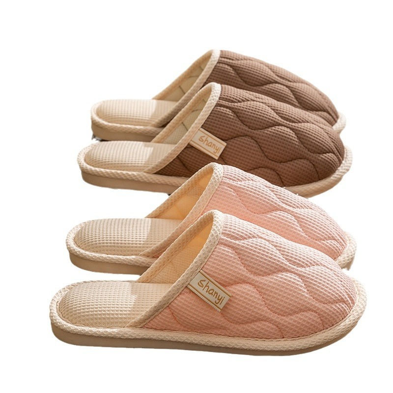 Spring and Autumn Women, Four Seasons Winter Indoor Use Cotton Non-Slip Home Couple Linen Slippers for Men ddmymarket