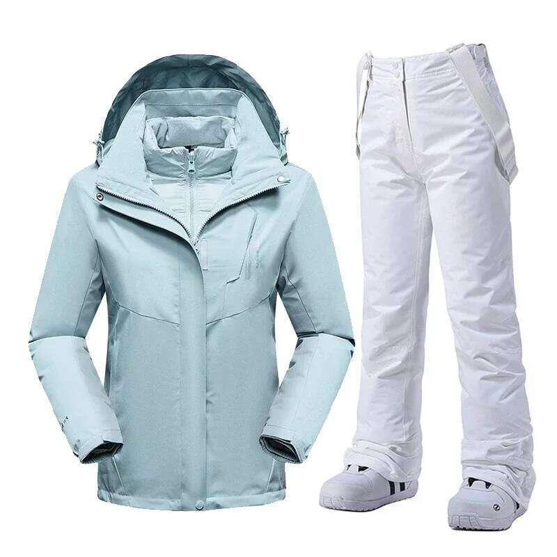 Women Snowboard Suits Windproof Waterproof Warm Thicken Snow Pants And Down Jacket Clothes Set Winter Ski Suit Brands