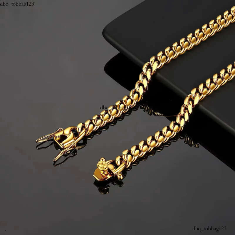 Cuba gold faucet buckle stainless titanium steel density 8mm/10mm/12mm/14mm/16mm Miami Cuban k Stainless Steel Mens Gold Chains 111