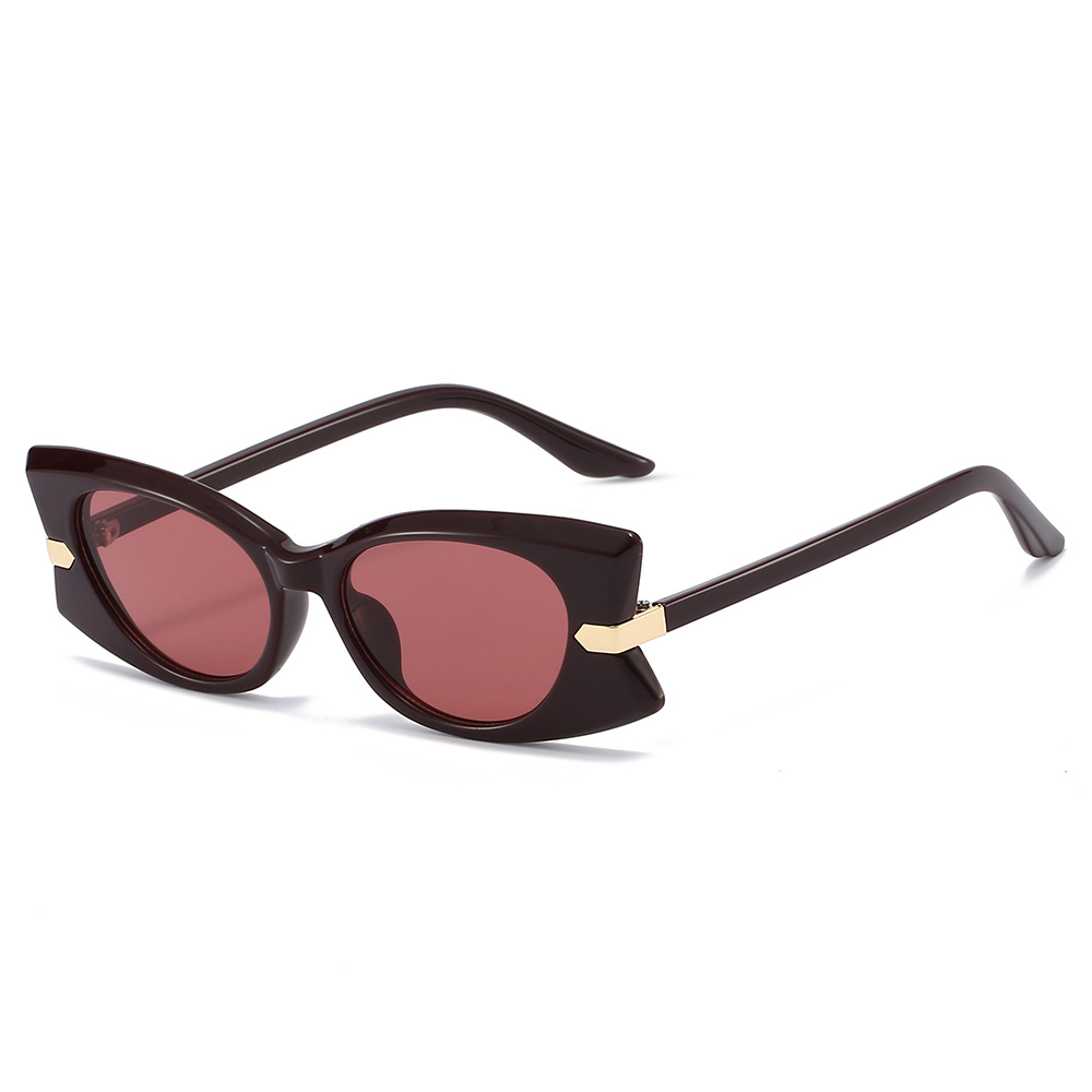 2025 New Butterfly Frame Sunglasses for Women European American Style Metallic Accent Small Rectangular Decor Trendy Shades