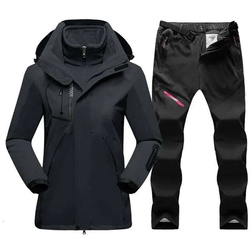 Suit For Women Waterproof Fleece Jacket Pants Women's Snow Snowboard Suits Female Winter Sports Warm Breathable Ski Set