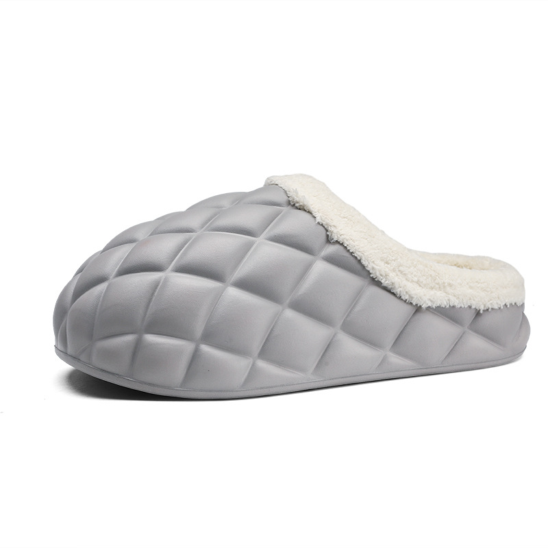 Designer shoes hot free shipping Winter Warm Thick Home Outdoor Slippers Solid Color Plush Cotton Slippers for woman and men black white grey