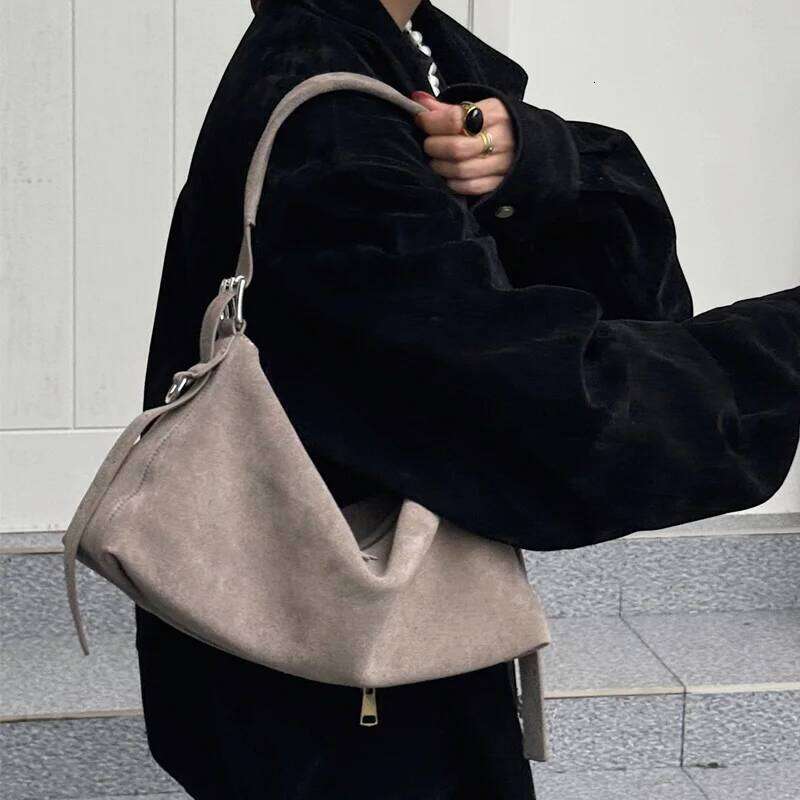 Autumn Winter Fashion Women's Shoulder Crossbody Designer Brand Ladies Soft Suede Cow Leather High Quality Bag New