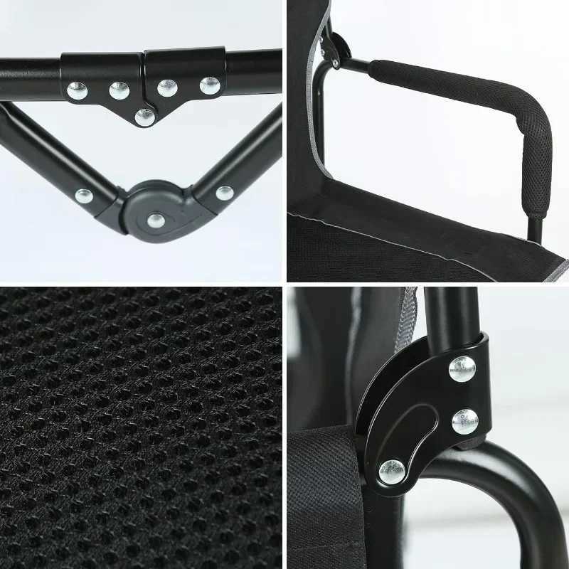 Folding Camping Chair with Storage Pocket and Side Table Compact Portable Camp Chairs Outdoor for Camp Lawn Hiking Fi J250930