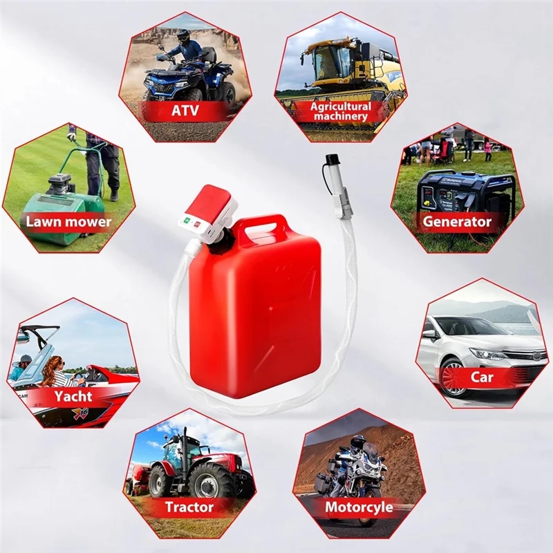 4th Gen Gas Can Fuel Transfer Pump Electric Pump Electric Fuel Hose Diesel Oil Pump 4 Adapters For Oil, Battery USB